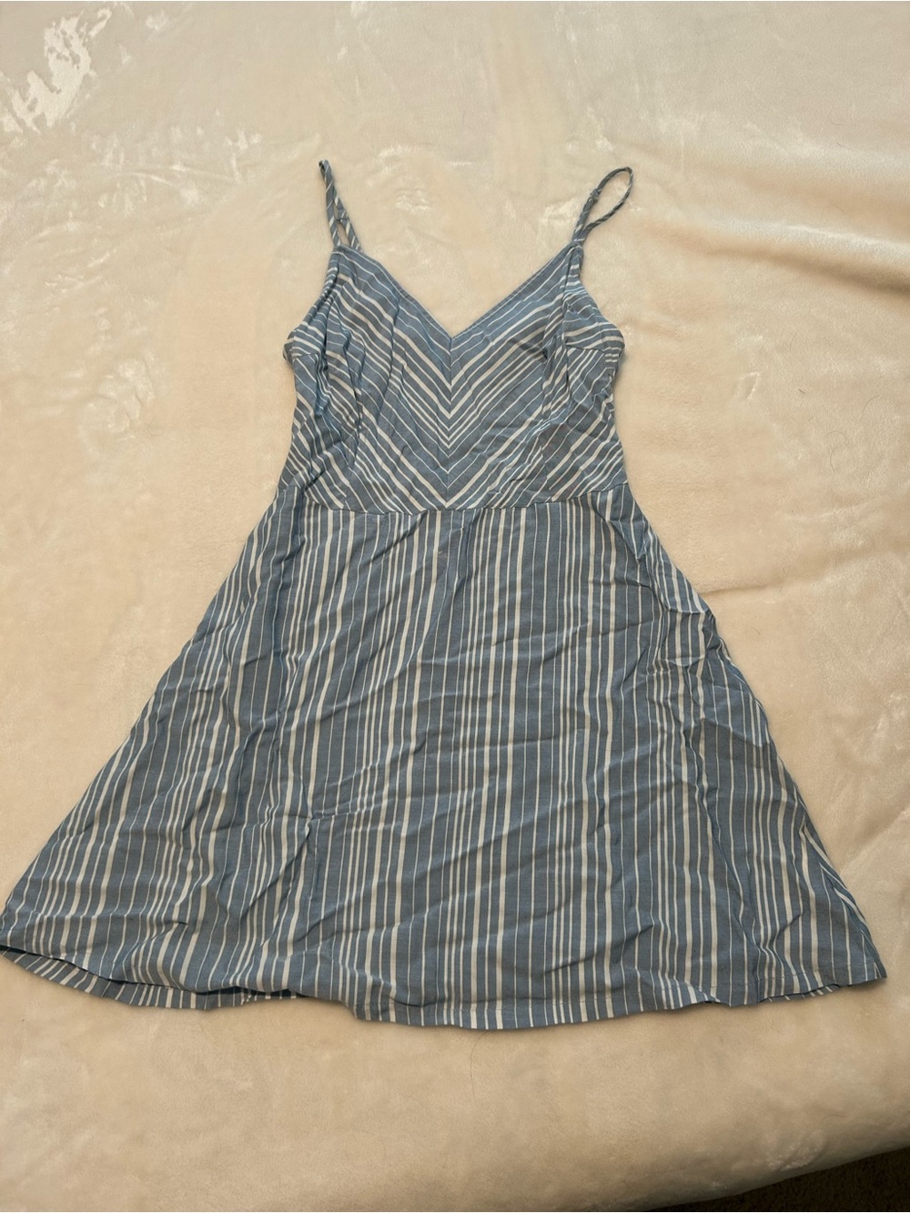 BB Dakota Blue and White Striped Spaghetti Strap Mini Dress